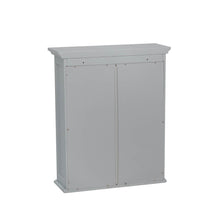 Load image into Gallery viewer, Wooden Wall Mounted Storage Cabinet with Glass Double Doors, Gray
