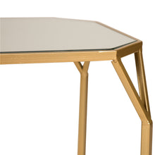 Load image into Gallery viewer, Gold Metal Nesting Side &amp; End Accent Tables with Glass Top, Set of 2
