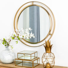 Load image into Gallery viewer, Makeup Mirror 24&quot;D Deluxe Round Gold Wall Mirror
