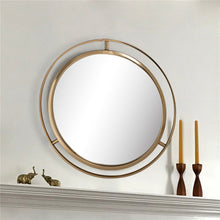 Load image into Gallery viewer, Makeup Mirror 24&quot;D Deluxe Round Gold Wall Mirror
