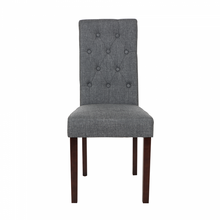 Load image into Gallery viewer, Dark Gray Upholstered Fabric Dining Chairs With Tufted Back, Set Of 2
