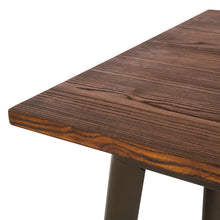 Load image into Gallery viewer, 41.34&quot;H Steel Pub Bar Table with Square Solid Elm Wood Top
