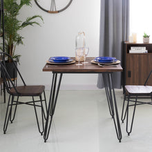 Load image into Gallery viewer, 29.53&quot;H Industrial Steel Hairpin Leg Dining Table with Elm Wood Top
