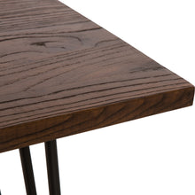 Load image into Gallery viewer, 29.53&quot;H Industrial Steel Hairpin Leg Dining Table with Elm Wood Top
