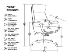 Load image into Gallery viewer, High-Back Adjustable Bonded Leather Executive Swivel Office Chair, Coffee
