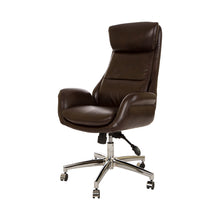 Load image into Gallery viewer, High-Back Adjustable Bonded Leather Executive Swivel Office Chair, Coffee
