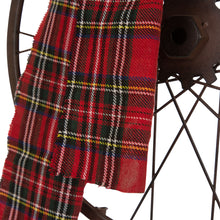 Load image into Gallery viewer, Glizhome 36&quot;H Rusty Metal Bike Wheel Snowman Yard Stake or Wall Decor with Plaid Scarf
