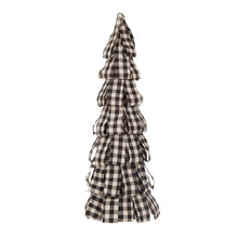 Load image into Gallery viewer, 16.93&quot;H Black &amp; White Plaid Fabric Table Tree
