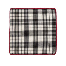 Load image into Gallery viewer, 18&quot;D Black &amp; White Plaid Fabric Pillow Cover
