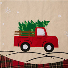 Load image into Gallery viewer, 48&quot;D Fabric Christmas Tree Skirt - Red Truck
