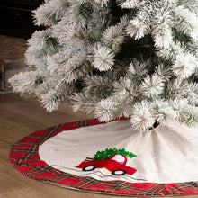 Load image into Gallery viewer, 48&quot;D Fabric Christmas Tree Skirt - Red Truck
