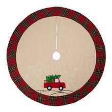 Load image into Gallery viewer, 48&quot;D Fabric Christmas Tree Skirt - Red Truck
