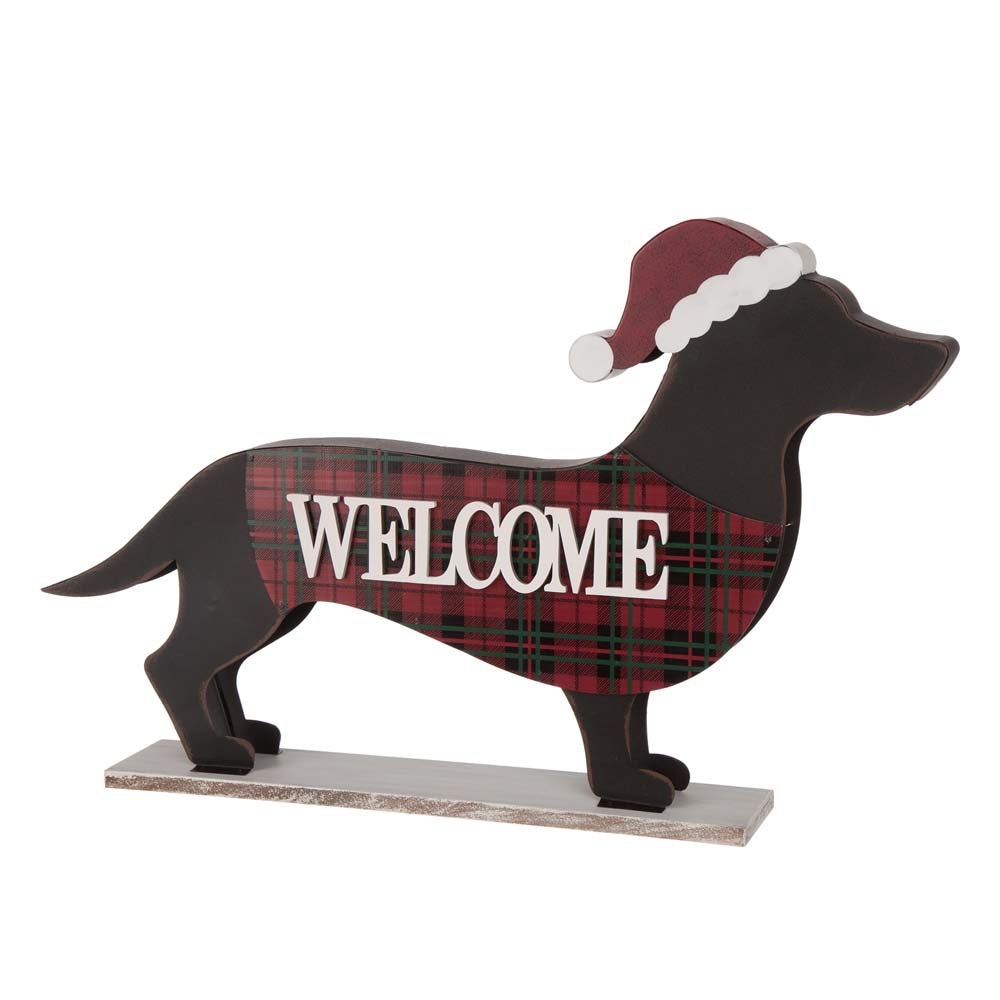 21.93“L Wooden/Metal Dachshund Porch Sign