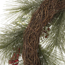 Load image into Gallery viewer, 24&quot;D Flocked Pinecone Berry Wreath
