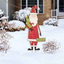 Load image into Gallery viewer, 36.02&quot;H Metal Santa Yard Stake or Standing Décor or Wall Décor (Three Function)
