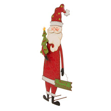 Load image into Gallery viewer, 36.02&quot;H Metal Santa Yard Stake or Standing Décor or Wall Décor (Three Function)
