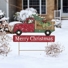 Load image into Gallery viewer, 24.02&quot;H Metal/Wooden Christmas Truck Yard Stack or Wall Décor (Two Function)
