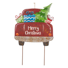 Load image into Gallery viewer, 31.89&quot;H Rusty Metal Christmas Truck Yard Stake or Standing Décor or Wall Décor
