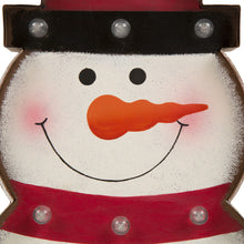 Load image into Gallery viewer, 19.76&quot;H Marquee LED Lighted Snowman Sign Holiday Decoration
