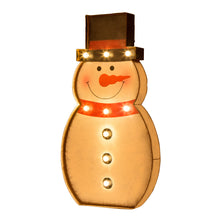 Load image into Gallery viewer, 19.76&quot;H Marquee LED Lighted Snowman Sign Holiday Decoration
