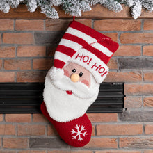 Load image into Gallery viewer, 20&quot; Handmade Hooked 3D Santa Christmas Stocking Ho Ho
