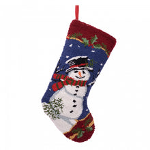 Load image into Gallery viewer, Hooked Snowman Christmas Stocking 19&quot;, 1 Piece(Red, Blue, White)
