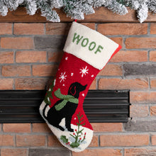 Load image into Gallery viewer, 19&quot; Handmade Hooked Dog Christmas Stocking
