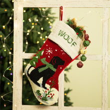 Load image into Gallery viewer, 19&quot; Handmade Hooked Dog Christmas Stocking
