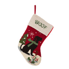 Load image into Gallery viewer, 19&quot; Handmade Hooked Dog Christmas Stocking
