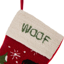 Load image into Gallery viewer, 19&quot; Handmade Hooked Dog Christmas Stocking
