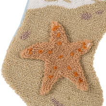 Load image into Gallery viewer, Handmade Hooked 3D Starfish Christmas Stocking
