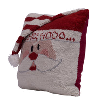 Load image into Gallery viewer, 14&quot; x 14&quot; Handmade Hooked Santa Christmas Throw Pillow
