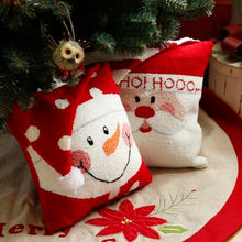 Load image into Gallery viewer, 14&quot; x 14&quot; Handmade Hooked Santa Christmas Throw Pillow
