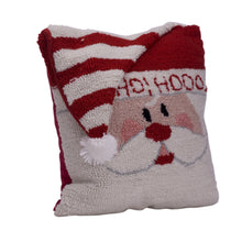 Load image into Gallery viewer, 14&quot; x 14&quot; Handmade Hooked Santa Christmas Throw Pillow
