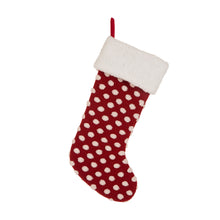 Load image into Gallery viewer, 21&quot;L Fabric Pompom Stocking,&quot;Merry Christmas&quot;
