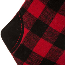 Load image into Gallery viewer, 21&quot;L Fur Black/Red Buffalo Plaid Stocking
