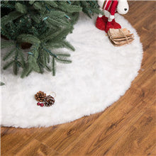 Load image into Gallery viewer, 48&quot;D White Plush Christmas Tree Skirt
