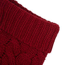 Load image into Gallery viewer, 24&quot;L Knitted Polyester Christmas Stocking w/Pom Pom Ball - Red
