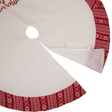 Load image into Gallery viewer, 48&quot;D White Fleece Christmas Tree Skirt - Merry Christmas
