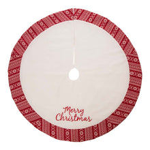 Load image into Gallery viewer, 48&quot;D White Fleece Christmas Tree Skirt - Merry Christmas
