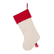 Load image into Gallery viewer, 21&#39;&#39;L LED Embroidered Linen Christmas Stocking - Reindeer
