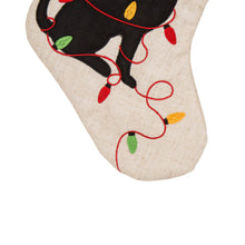 Load image into Gallery viewer, 21&#39;&#39;L LED Embroidered Linen Christmas Stocking - Dog
