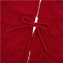 Load image into Gallery viewer, 52&quot;D Knitted Polyester Red Christmas Tree Skirt
