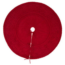 Load image into Gallery viewer, 52&quot;D Knitted Polyester Red Christmas Tree Skirt
