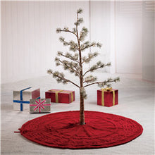 Load image into Gallery viewer, 52&quot;D Knitted Polyester Red Christmas Tree Skirt
