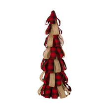 Load image into Gallery viewer, 16.93&#39;&#39;H Plaid Fabric / Burlap Table Tree , Tabletop Christmas Tree
