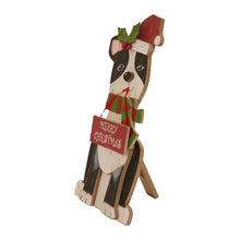 Load image into Gallery viewer, 16.00&quot;H Wooden Christmas Dog Figurines Decor
