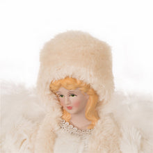 Load image into Gallery viewer, Handmade Faux Fur Angel Christmas Treetop Ornament Decoration 12&quot; H - White
