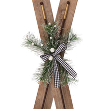 Load image into Gallery viewer, 35&quot;H Christmas Wooden/Galvanized Ski Décor
