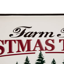 Load image into Gallery viewer, 43.11&quot;L Farmhouse Decor Metal Enamel Christmas Tree Farm Sign
